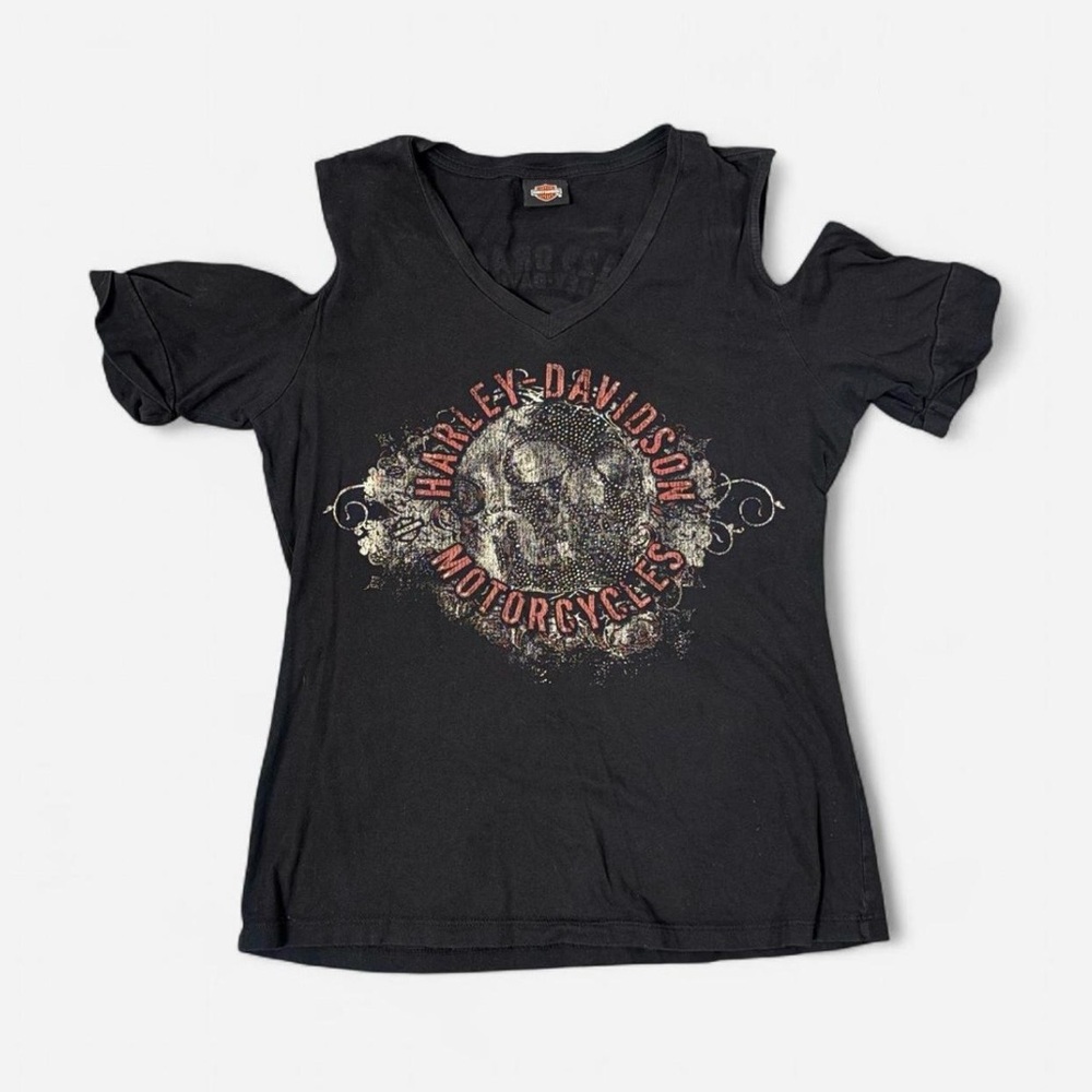 Harley-Davidson Black V-Neck Graphic Tee